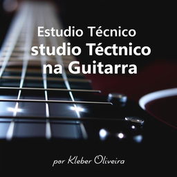 A sleek and modern e-book cover design for 'Estudo Técnico na Guitarra' by Kleber Oliveira