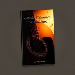 An elegant e-book cover design for 'Estudo Técnico na Guitarra' by Kleber Oliveira