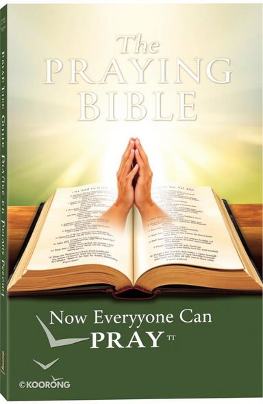 A book cover design for 'The Praying Bible'