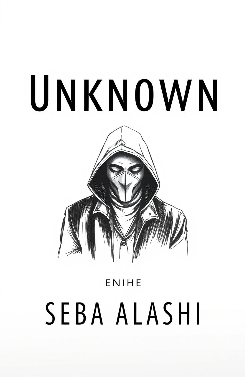 A mysterious and intriguing book cover design for a book titled 'Unknown'