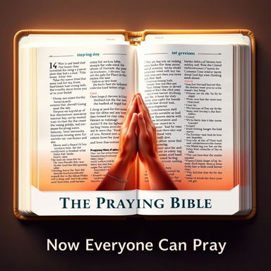 A book cover design for 'The Praying Bible'