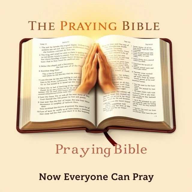 A book cover design for 'The Praying Bible'