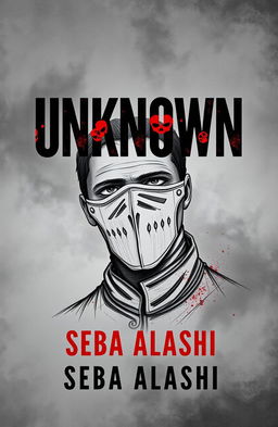A mysterious and intriguing book cover design with a cloudy gray background