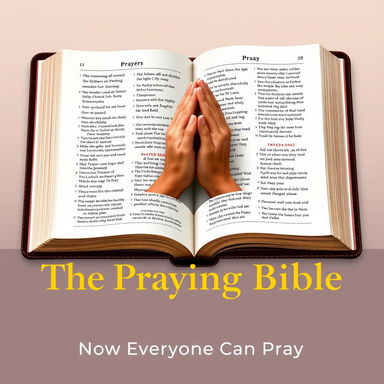 A book cover design for 'The Praying Bible'