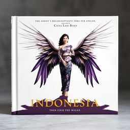 An enchanting book cover showcasing a central icon of an Indonesian woman in a beautifully detailed kebaya, radiating elegance and cultural heritage