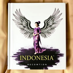 An enchanting book cover showcasing a central icon of an Indonesian woman in a beautifully detailed kebaya, radiating elegance and cultural heritage