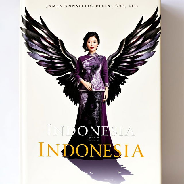 An enchanting book cover showcasing a central icon of an Indonesian woman in a beautifully detailed kebaya, radiating elegance and cultural heritage