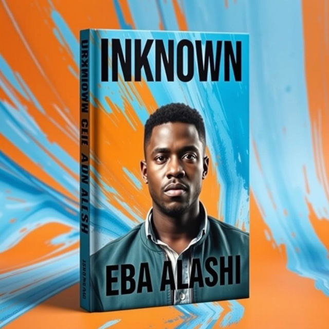 A visually striking book cover featuring a man in his 30s, prominently displayed against a dynamic background of blue and orange colors