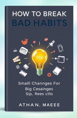A visually captivating book cover design for a self-help book titled 'How to Break Bad Habits: Small Changes, Big Results'