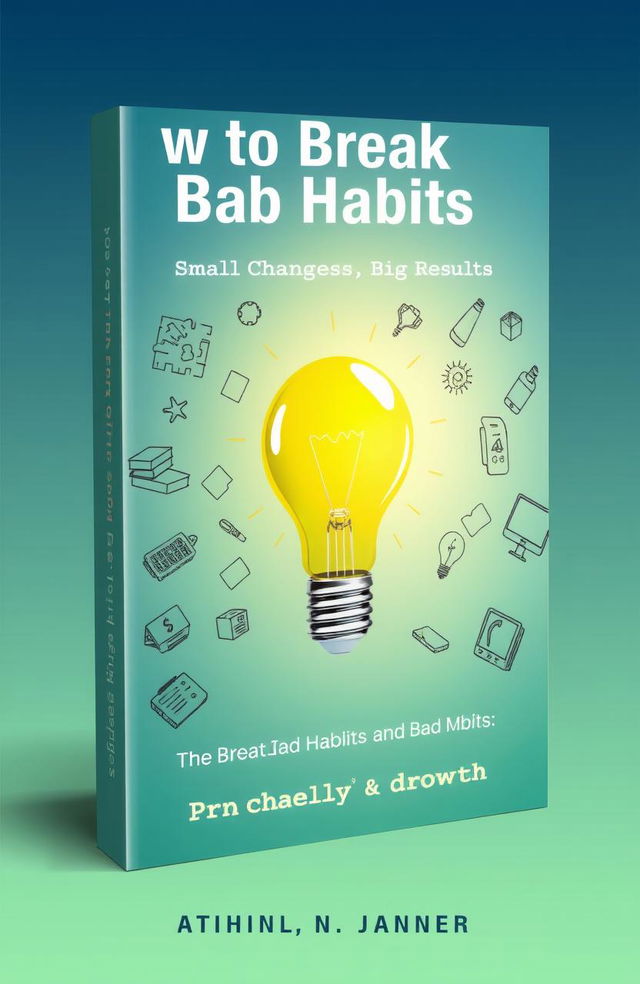 A visually captivating book cover design for a self-help book titled 'How to Break Bad Habits: Small Changes, Big Results'