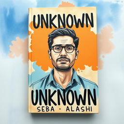 A large, captivating drawing of a man in his 30s dominates the cover of the book