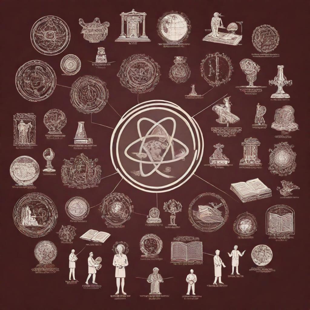 Pedagogy and various other scientific fields symbolically represented