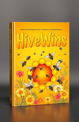 A captivating and creative book cover featuring the title "HiveWins" in bold, stylized letters