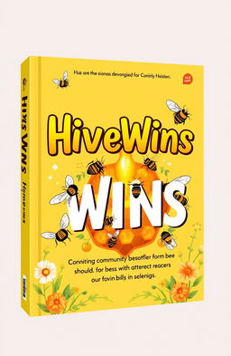 A captivating and creative book cover featuring the title "HiveWins" in bold, stylized letters