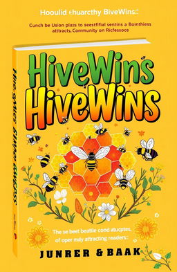 A captivating and creative book cover featuring the title "HiveWins" in bold, stylized letters