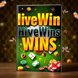 A striking and dynamic book cover featuring the title "HiveWins" prominently displayed in bold, exciting typography