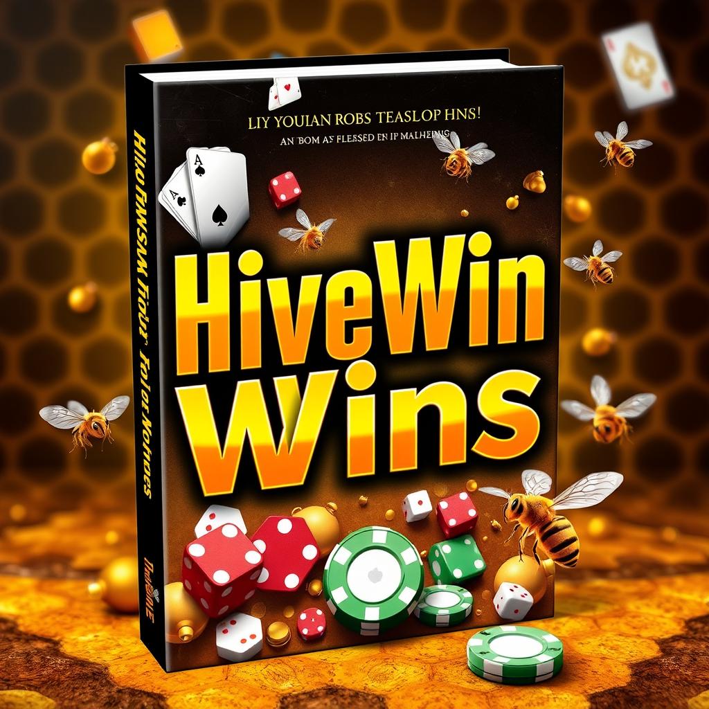 A striking and dynamic book cover featuring the title "HiveWins" prominently displayed in bold, exciting typography