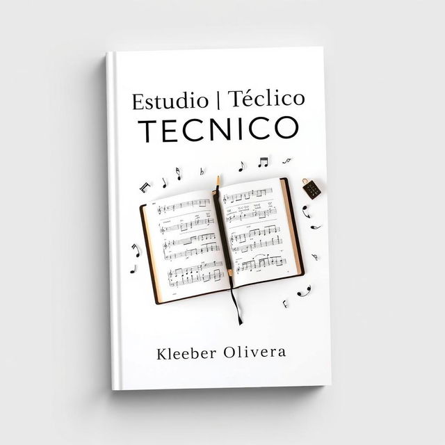 An elegant e-book cover for 'Estudo | Técnico' by Kleber Oliveira, featuring a minimalist design with a sophisticated look