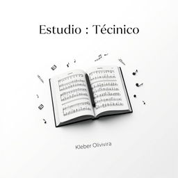 An elegant e-book cover for 'Estudo | Técnico' by Kleber Oliveira, featuring a minimalist design with a sophisticated look