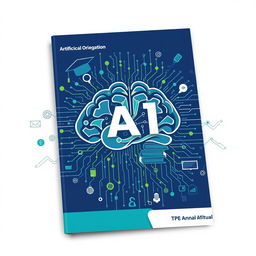 A striking cover design for an annual plan focused on educational orientation and artificial intelligence