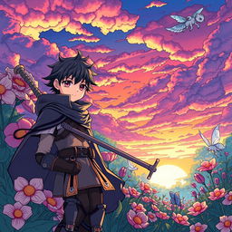 A high-quality manga-style illustration featuring elements of mystery, adventure, and fantasy