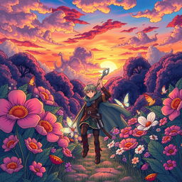 A high-quality manga-style illustration featuring elements of mystery, adventure, and fantasy