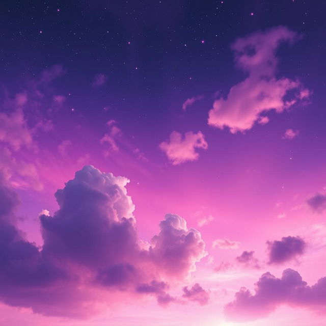 A breathtaking sky filled with vibrant shades of violet, merging into various hues that create a stunning visual spectacle