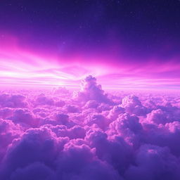 A breathtaking sky filled with vibrant shades of violet, merging into various hues that create a stunning visual spectacle