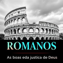 A book cover design for 'Romanos: As boas novas da justiça de Deus'