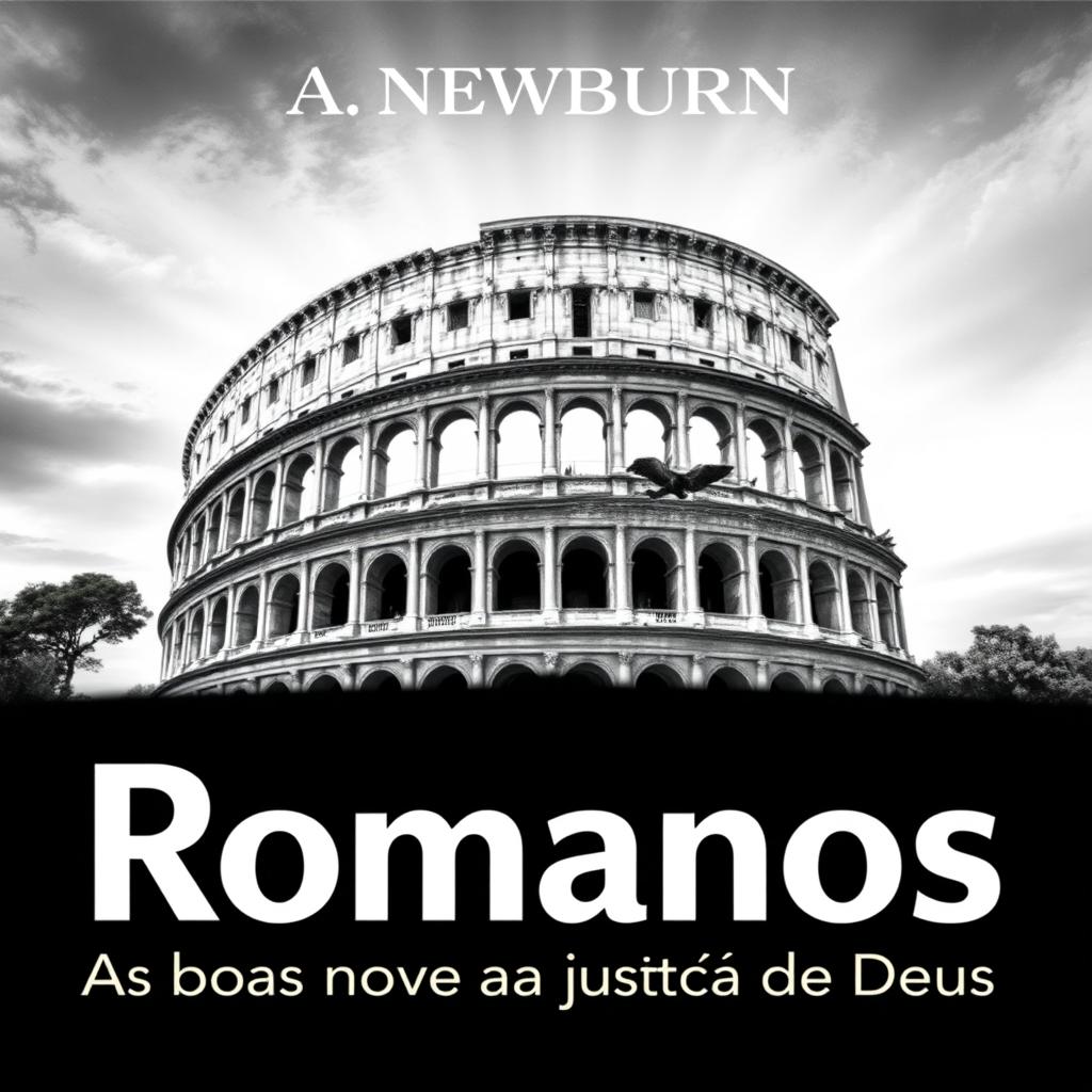 A book cover design for 'Romanos: As boas novas da justiça de Deus'