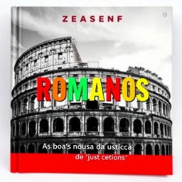 A striking book cover for the title 'Romanos: As boas novas da justiça de Deus'