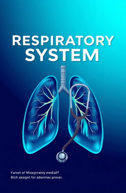 A captivating book cover design for a medical assignment titled 'Respiratory System'
