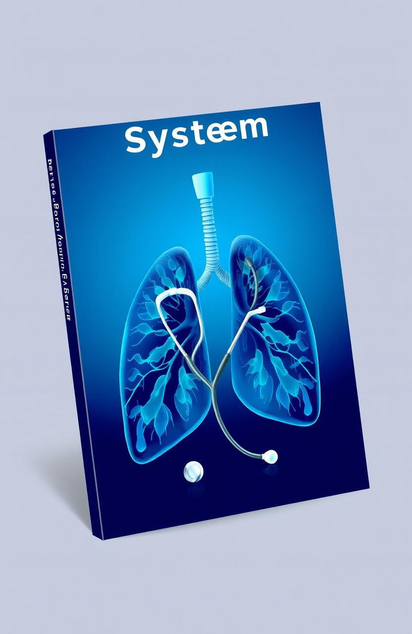 A captivating book cover design for a medical assignment titled 'Respiratory System'