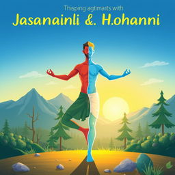 An inspiring illustration representing the harmony between physical health (jasmani) and mental/spiritual well-being (rohani)