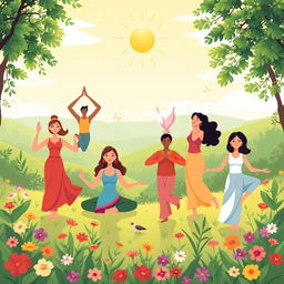 A harmonious illustration depicting the balance between physical health (jasmani) and spiritual well-being (rohani)