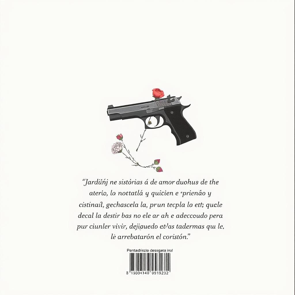 A back cover design featuring a clean white background