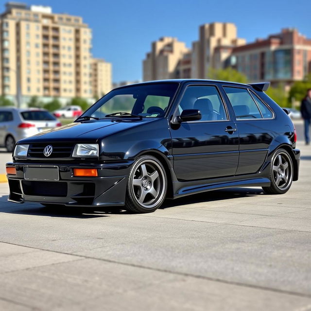 A sleek and stylish 1994 Volkswagen Vento MK3, featuring a dynamic body kit that enhances its sporty appearance