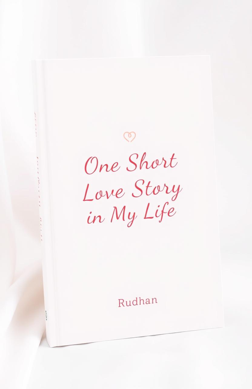 A minimalist book cover for a love story titled "One Short Love Story in My Life" by Rudhan