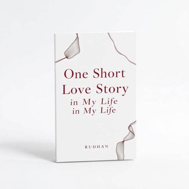 An abstract minimalist book cover for a love story titled "One Short Love Story in My Life" by Rudhan