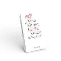An abstract minimalist book cover for the love story titled "One Short Love Story in My Life" by Rudhan