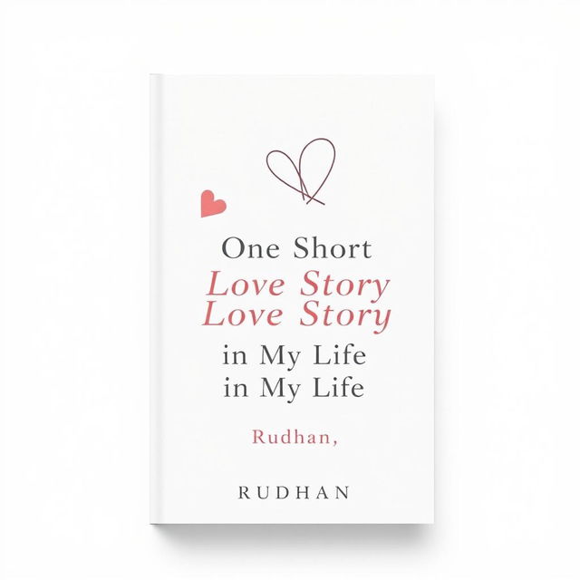 An abstract minimalist book cover for the love story titled "One Short Love Story in My Life" by Rudhan