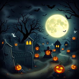 A dark and spooky animated cemetery with a cheerful Disney-style twist