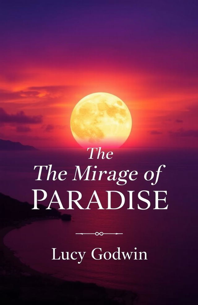 A book cover design featuring a stunning sunset over Puerto Vallarta, showcasing vibrant orange and purple hues in the sky as the sun sets on the horizon