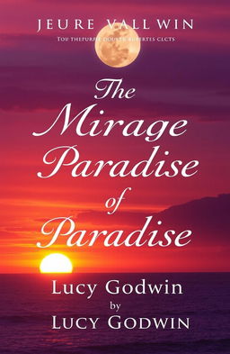 A book cover design featuring a stunning sunset over Puerto Vallarta, showcasing vibrant orange and purple hues in the sky as the sun sets on the horizon