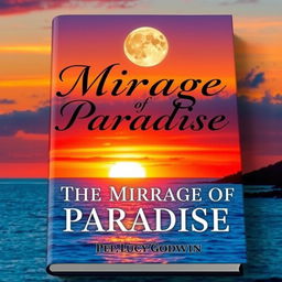 A captivating book cover design featuring a beautiful sunset over Puerto Vallarta Bay