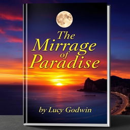A captivating book cover design featuring a beautiful sunset over Puerto Vallarta Bay