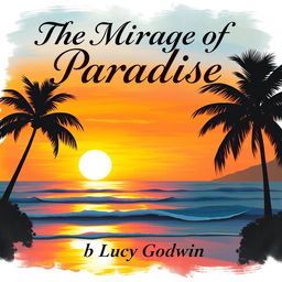 An impressionist style book cover depicting a mesmerizing sunset over Puerto Vallarta Bay, with gentle waves reflecting the warm colors of the sky