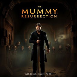 A cinematic teaser poster for a horror film titled 'The Mummy: Resurrection'