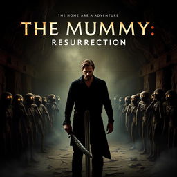 A cinematic teaser poster for a horror film titled 'The Mummy: Resurrection'