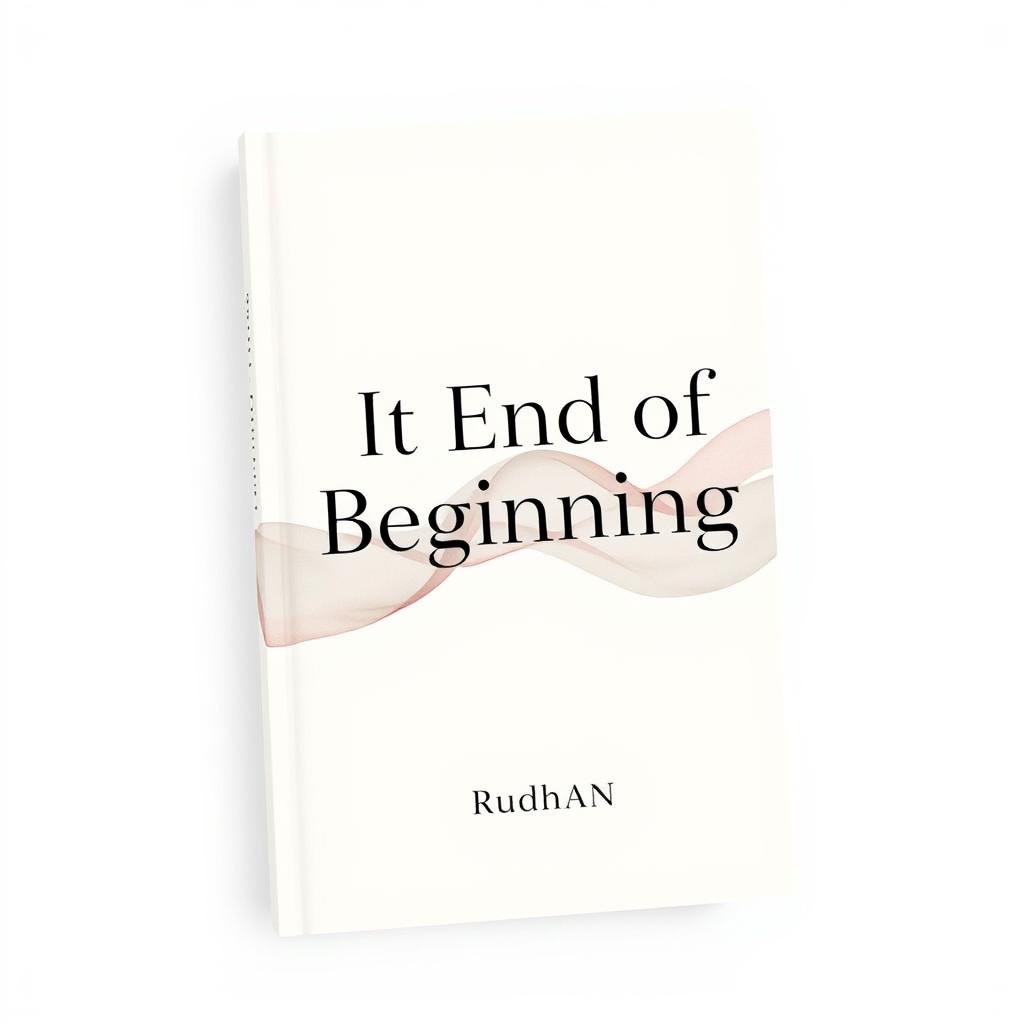 A minimalist abstract book cover design for a love and friendship-themed book titled "It End of Beginning" by writer Rudhan